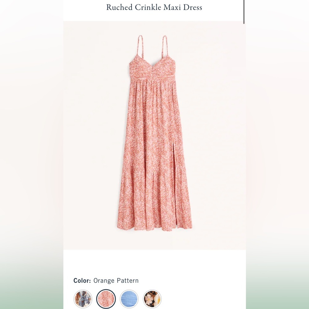Ruched Crinkle Maxi Dress, Size Small, Abercrombie, Great Condition